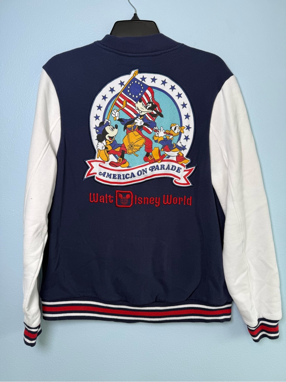Disney Navy & White 'America On Parade' Varsity Zip-Up Sweater